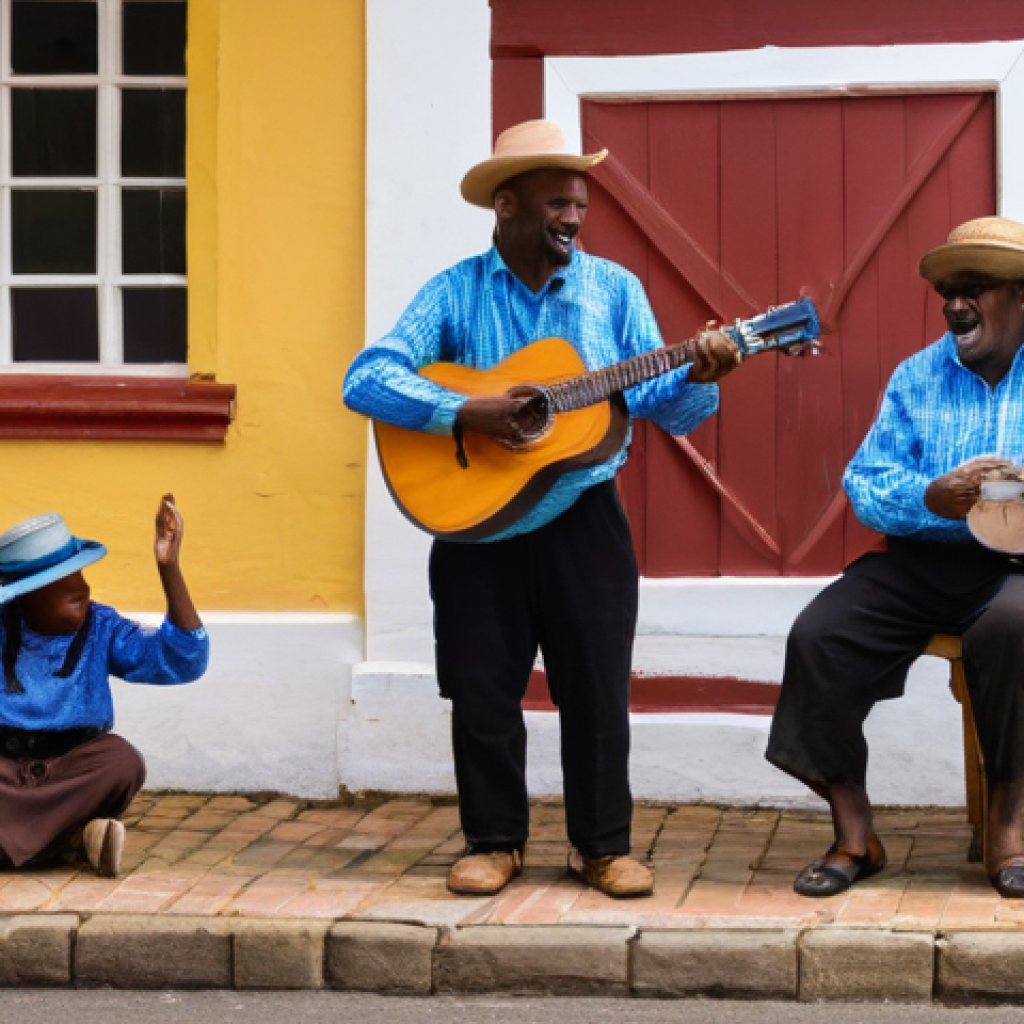 세인트헬레나 예술 및 문화 행사 - **Prompt 1: The Heartbeat of St. Helena's Music**
    "A vibrant, lively scene depicting St. Helenia...