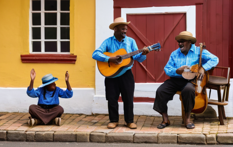 세인트헬레나 예술 및 문화 행사 - **Prompt 1: The Heartbeat of St. Helena's Music**
    "A vibrant, lively scene depicting St. Helenia...