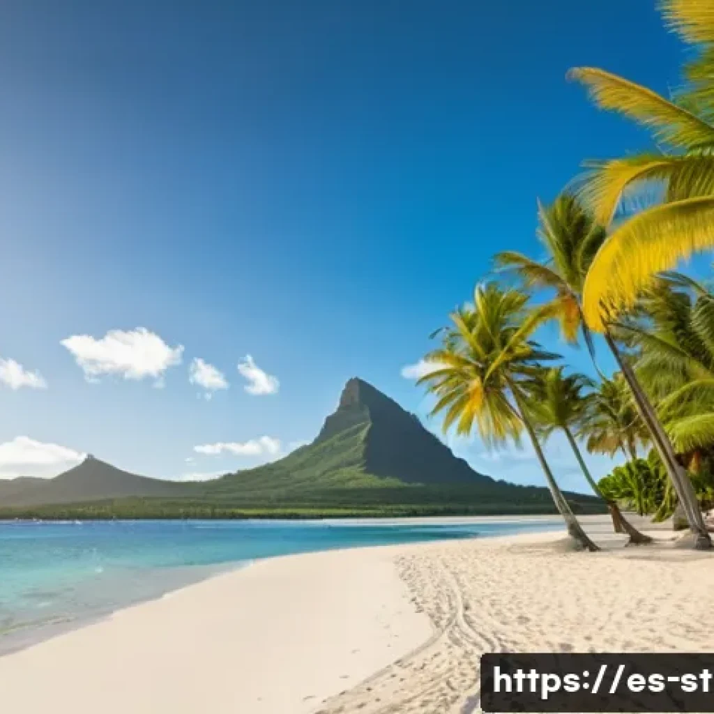세인트헬레나 비교  모리셔스 vs 세인트헬레나 - **Mauritius - Tropical Beach Luxury and Cultural Harmony:** A breathtaking panoramic view of a prist...